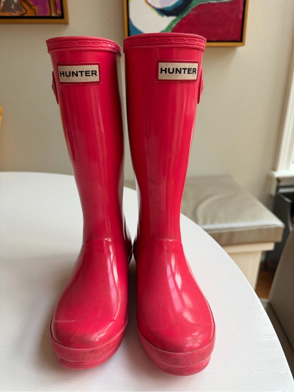 Hunter Kids Hot Pink Gloss Tall Rain Boots